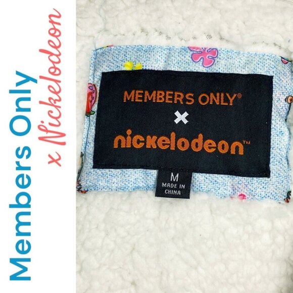 MEMBERS ONLY x NICKELODEON SPONGE BOB Full Zip Fleece Lined Puffer Jacket Medium - Picture 6 of 10